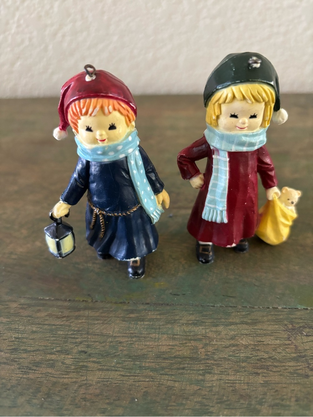 1988 Wang’s International Christmas Ornaments Boy and Girl